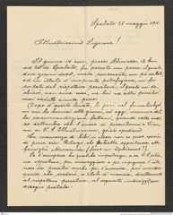 Nachlass Franz Steindachner, Brief von Giovanni Benzon an Franz Steindachner (25.05.1911), Inv.Nr. 34.01, Seite 1